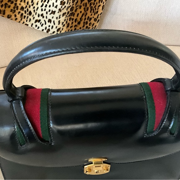 Vintage Gucci Lady Lock Top Handle bag with inset stripe - Picture 5 of 8
